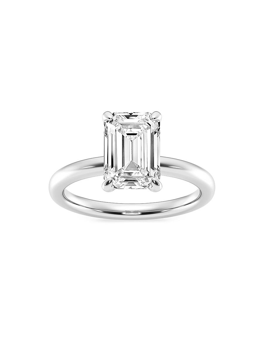 Womens 14K White Gold & Emerald-Cut Lab-Grown Diamond Solitaire Ring/0.50-5.00 TCW Product Image