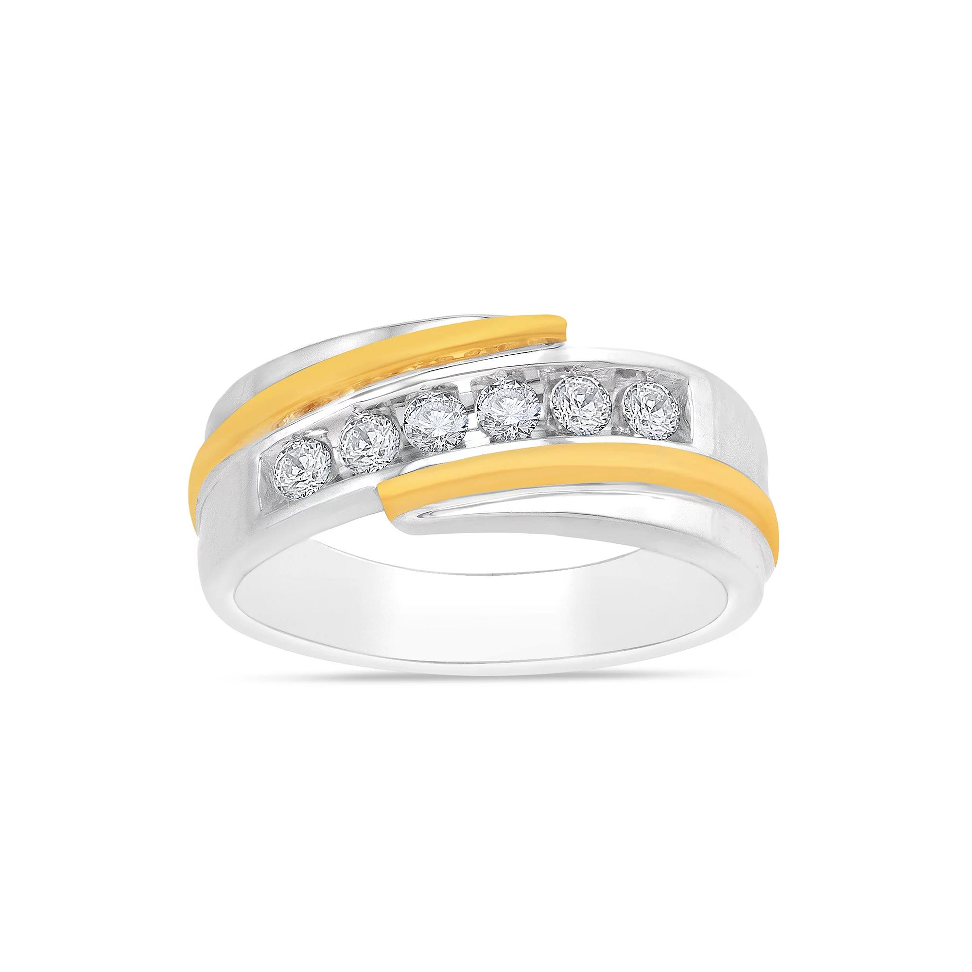 Galaxie Solaire 10k Gold Two Tone 1/2 Carat T.W. Lab-Grown Diamond Men's Ring, Size: 12, 10k 2 Tone Product Image
