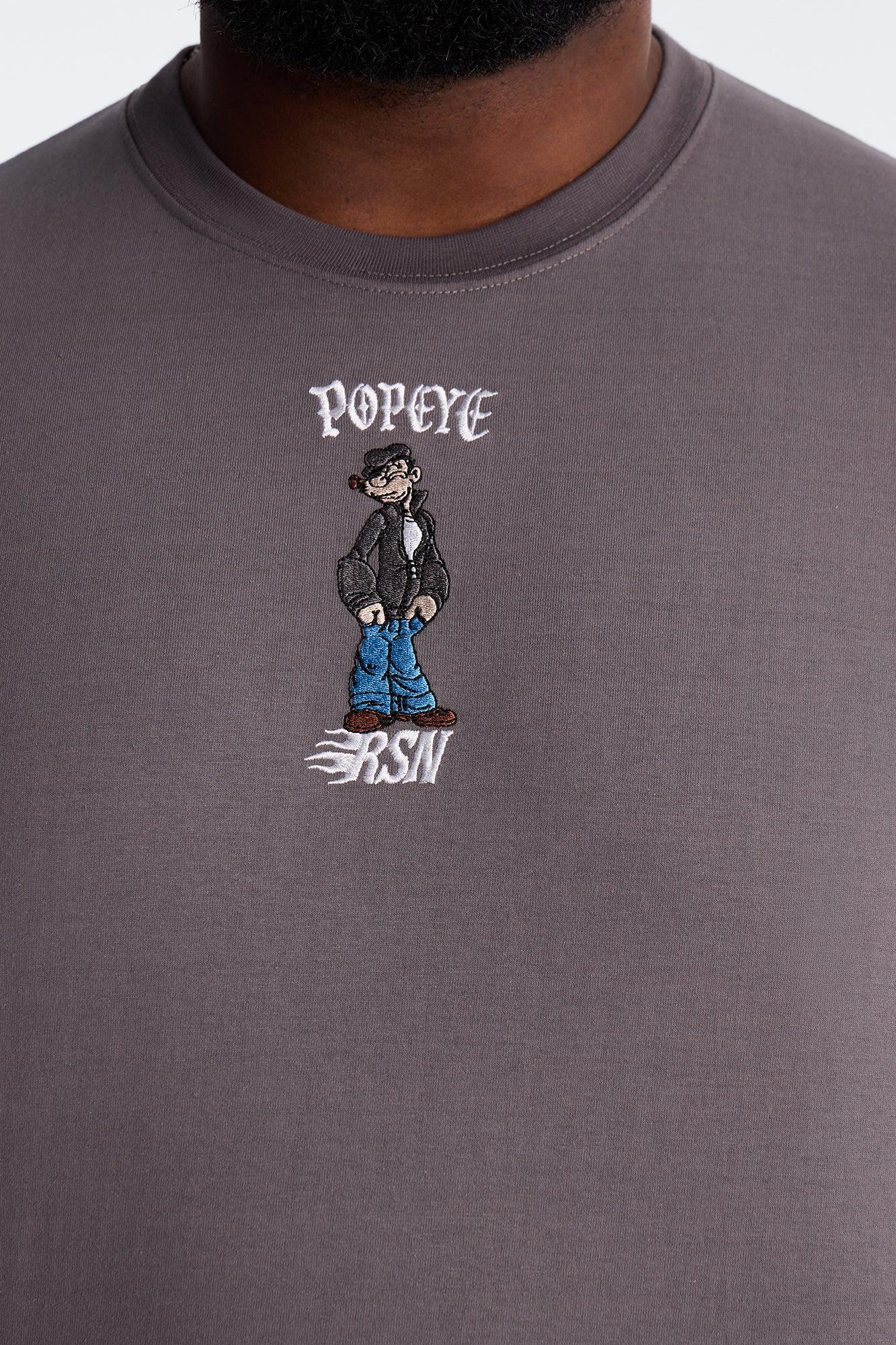 Popeye Old Skool Short Sleeve Tee - Grey Male Product Image