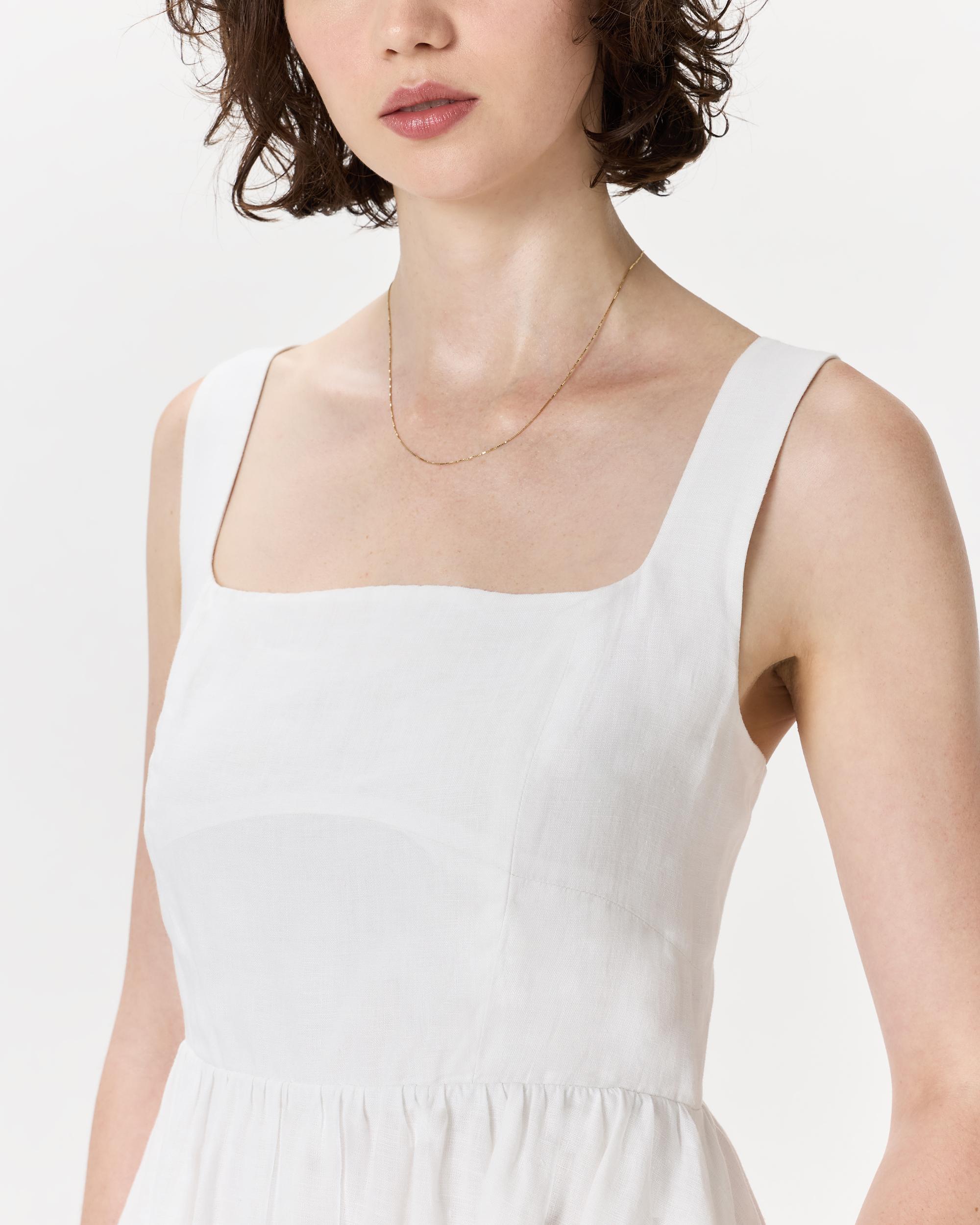 Quince | Women's 100% European Linen Fit & Flare Midi Dress Product Image