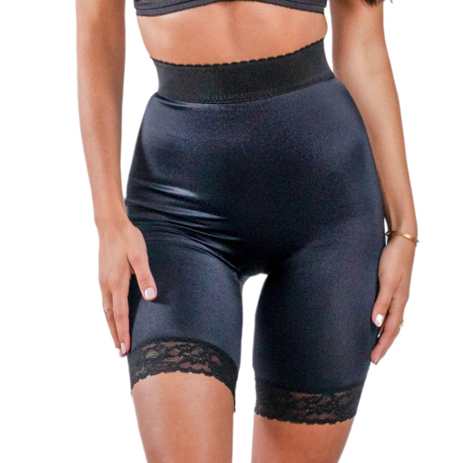 Style 518 | High Waist Light Shaping Bike Short | Satin 4-Way Stretch with Built-In Panty Product Image