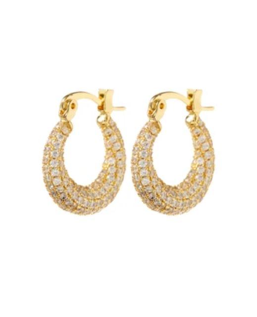 Pave Mini Martina Hoops | LUV AJ Product Image