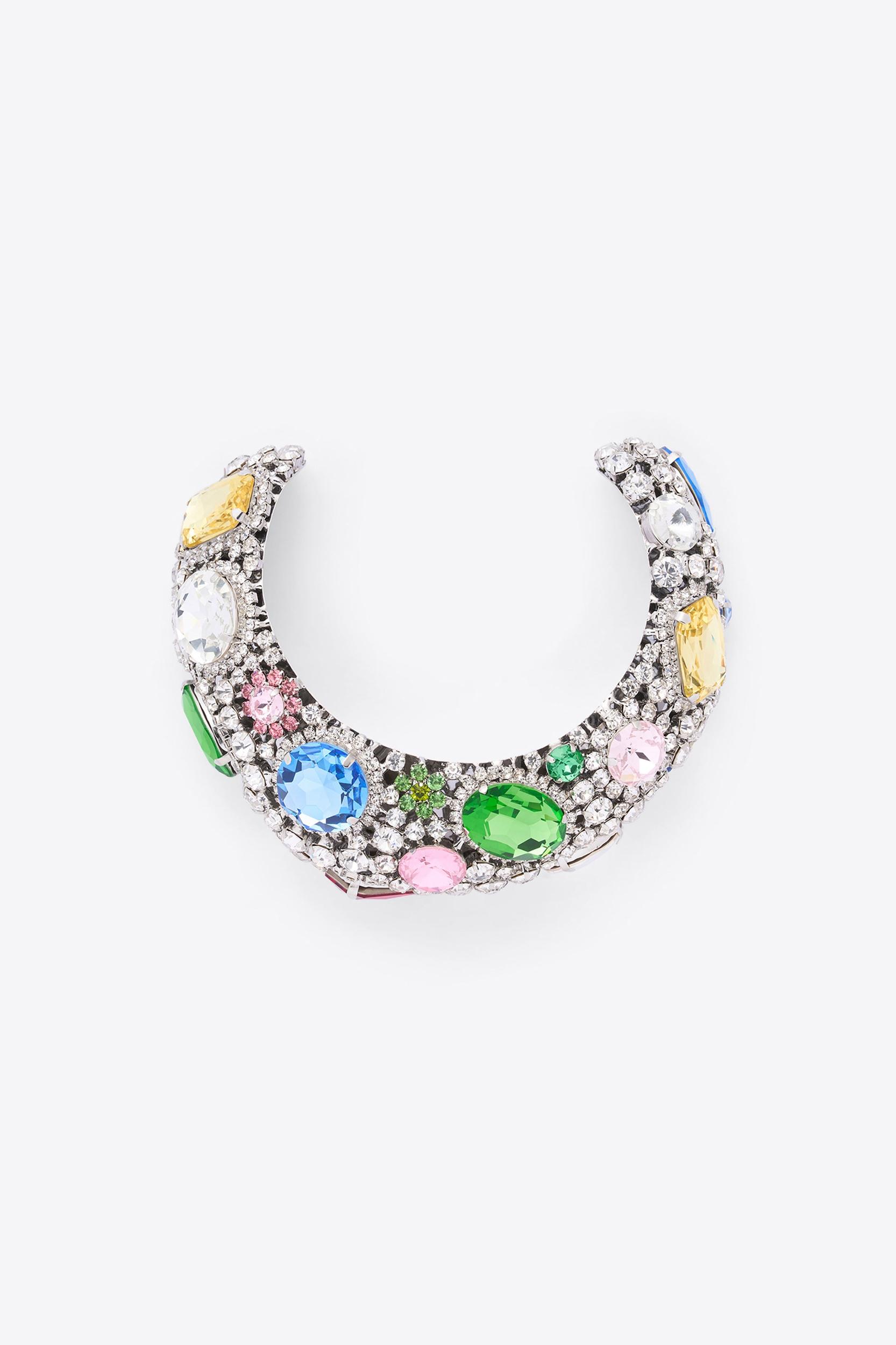 Crystal Gemstone Cluster Necklace Product Image