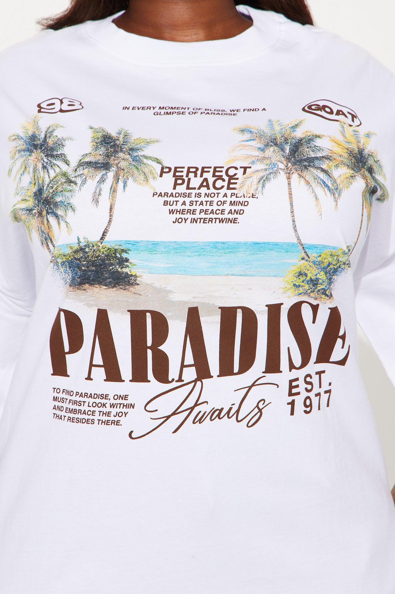 Paradise Awaits Washed Tee - White Female Product Image