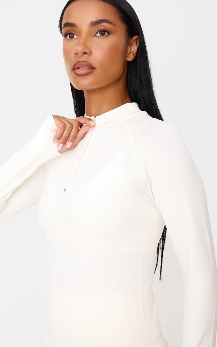 Butter Yellow Seamless Half Zip Gym Top Product Image