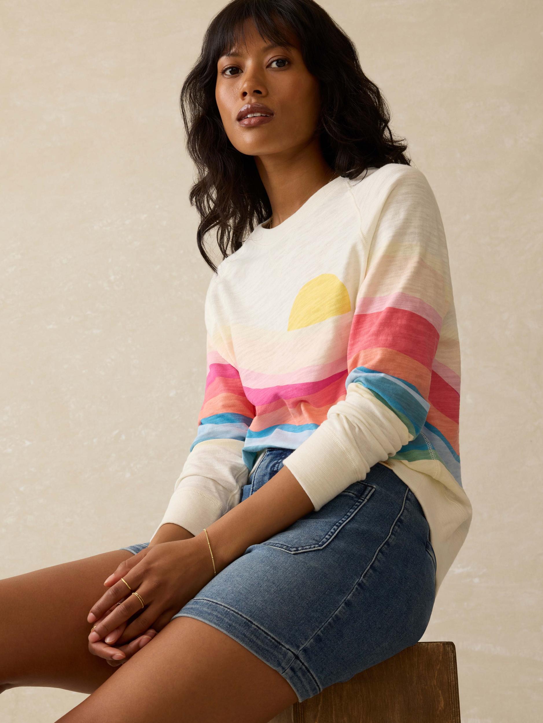 Sunwashed Slub Crewneck - Sun Spritz Soleil Female Product Image