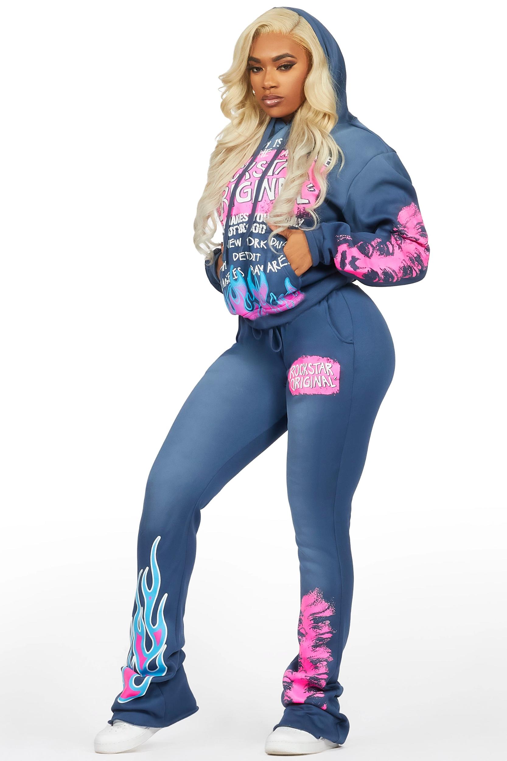 Marcey Navy Super Stacked Trackset Female Product Image