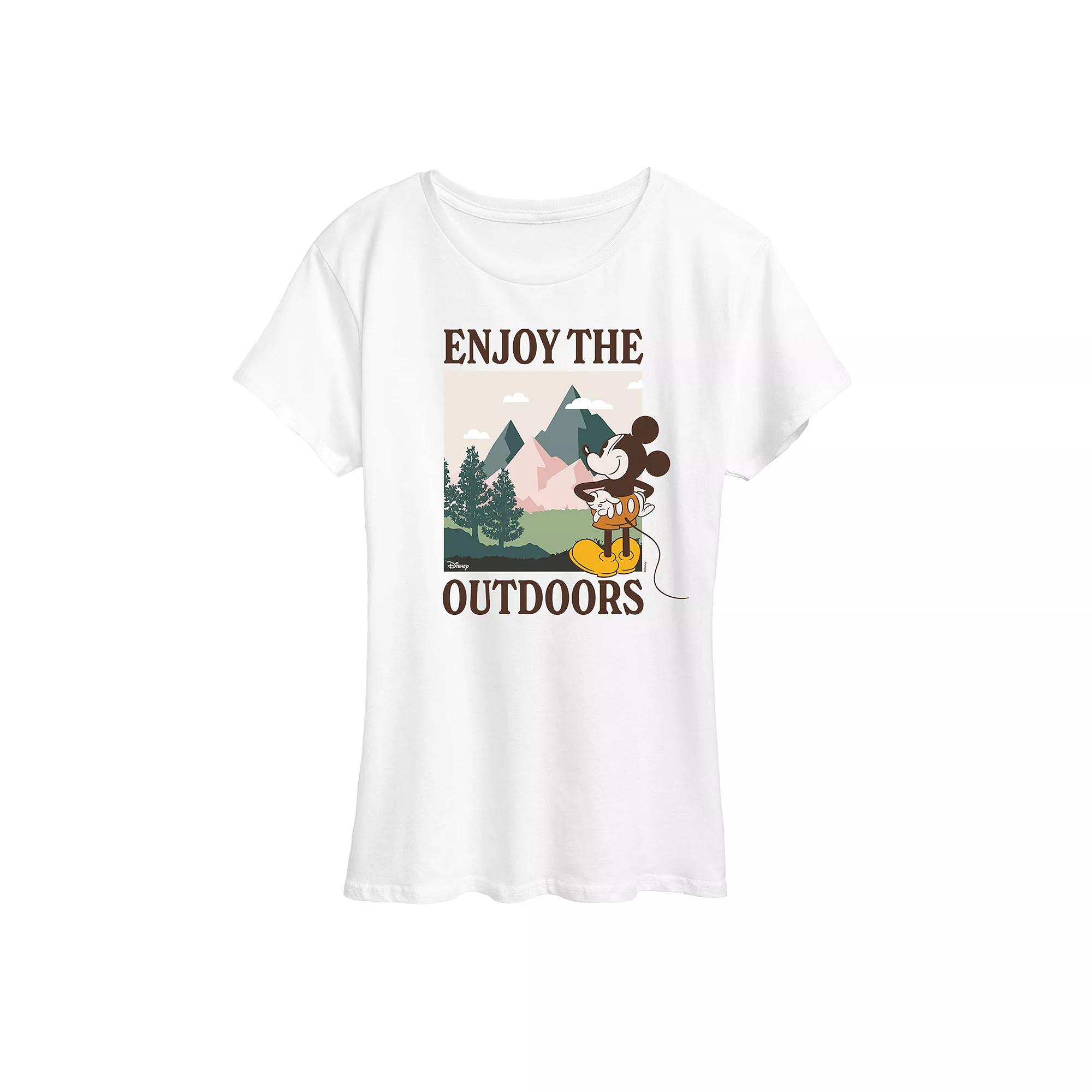 Disney's Mickey Mouse Women's Enjoy The Outdoors Graphic Tee,  Product Image