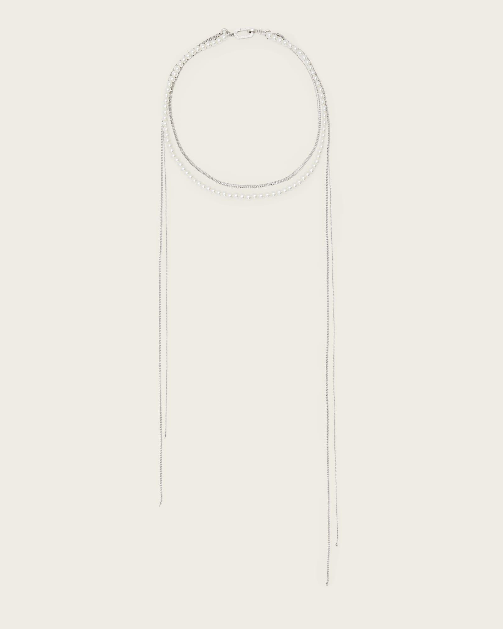 Nellie Pave Earrings WARM SILVER | ALLSAINTS US Product Image
