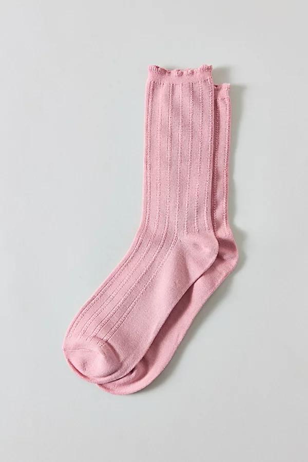 Essential Pointelle Crew Sock Womens at Urban Outfitters Product Image