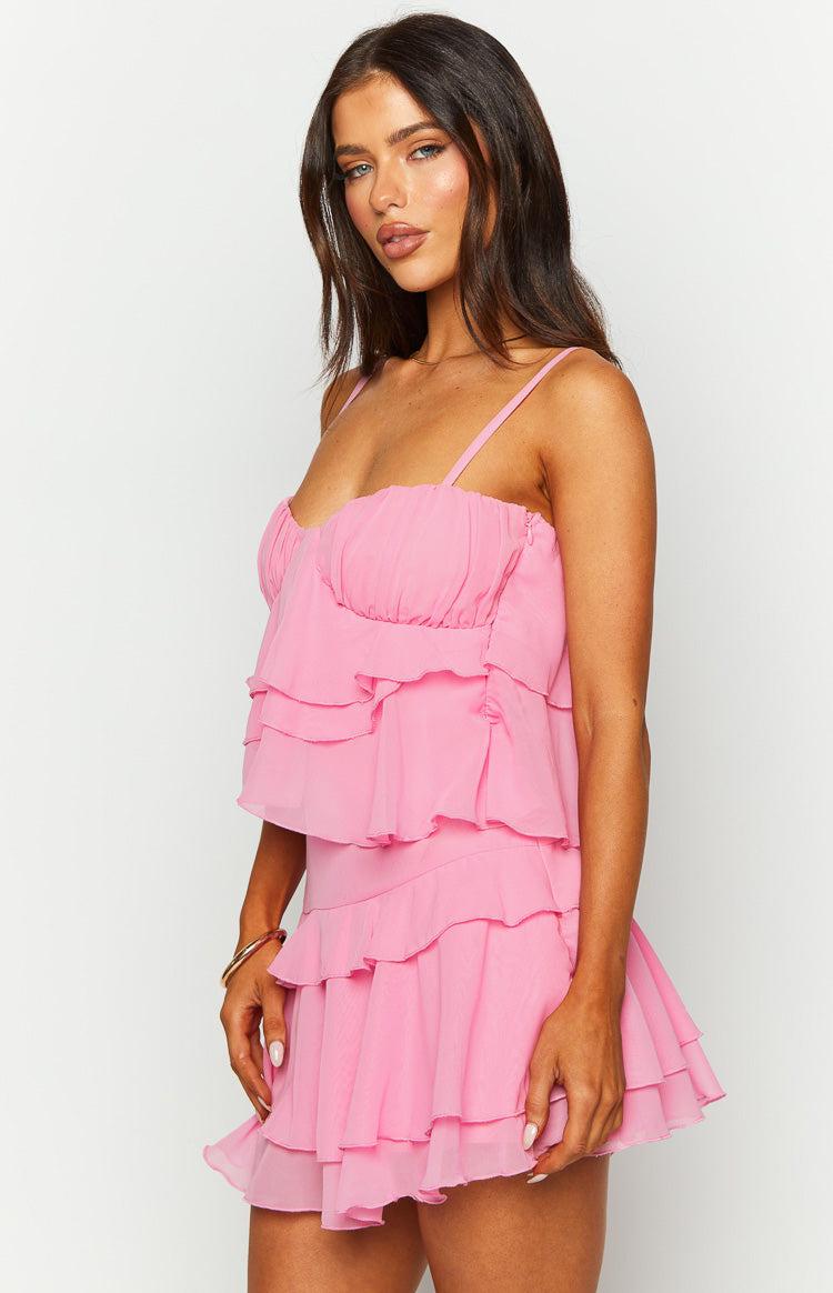 Kamala Pink Ruffle Mini Dress Baby Product Image