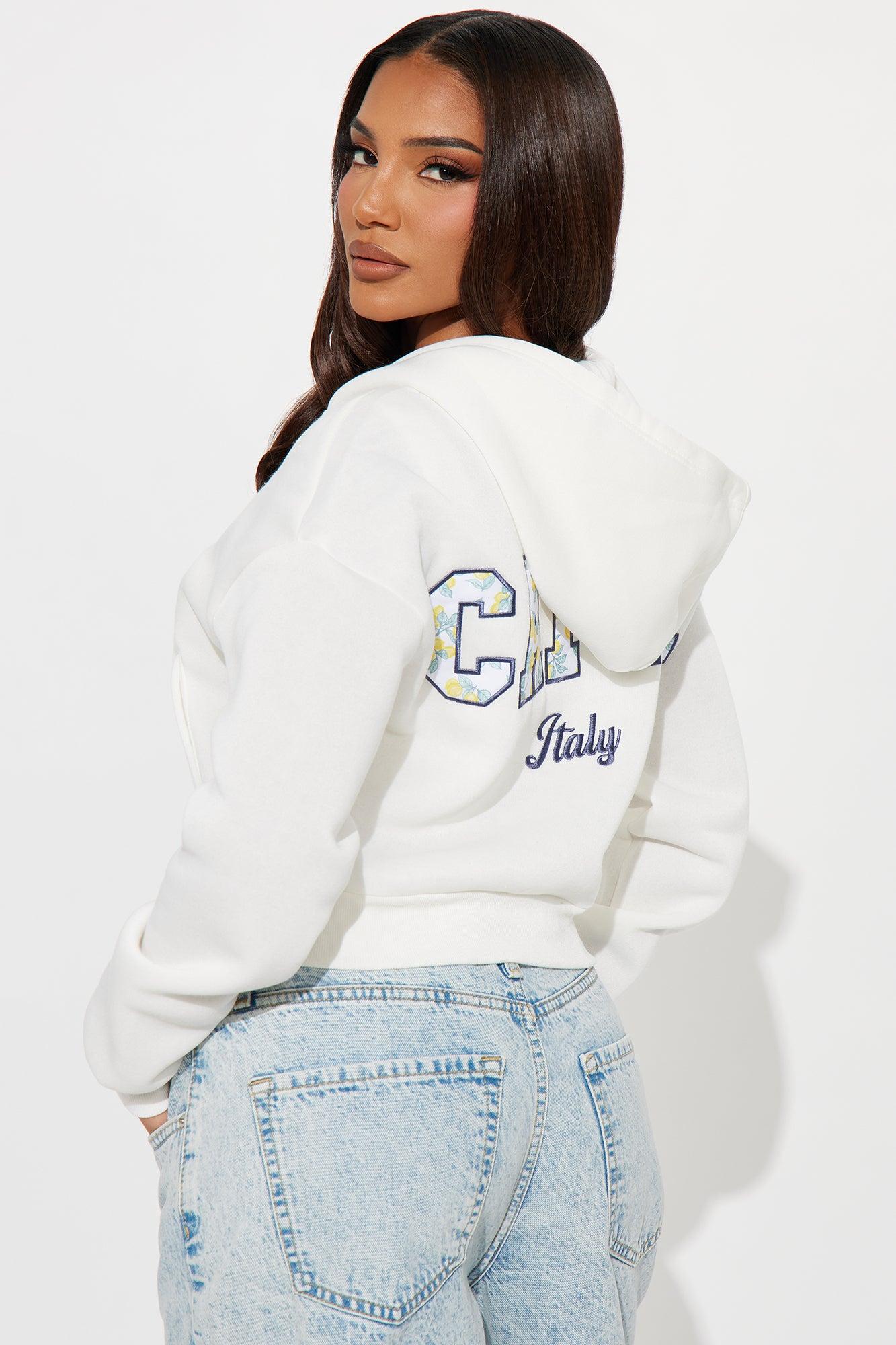 Off To Capri Embroidered Hoodie - White/combo Product Image
