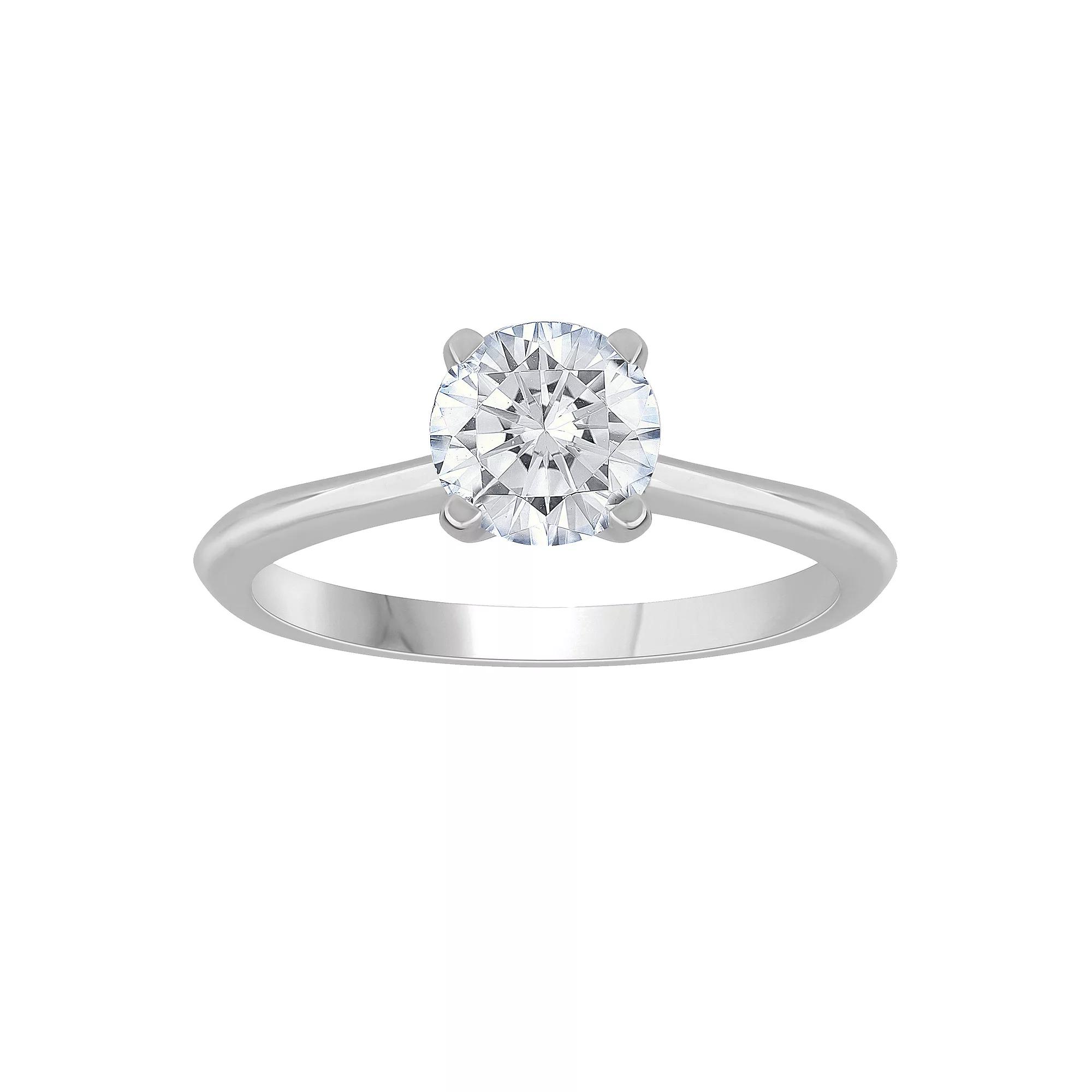 Diamond Medley 14k White Gold 1/2 Carat T.W. Lab-Grown Diamond Round Solitaire Ring, Women's, Size: 9, 14k Whgold Product Image