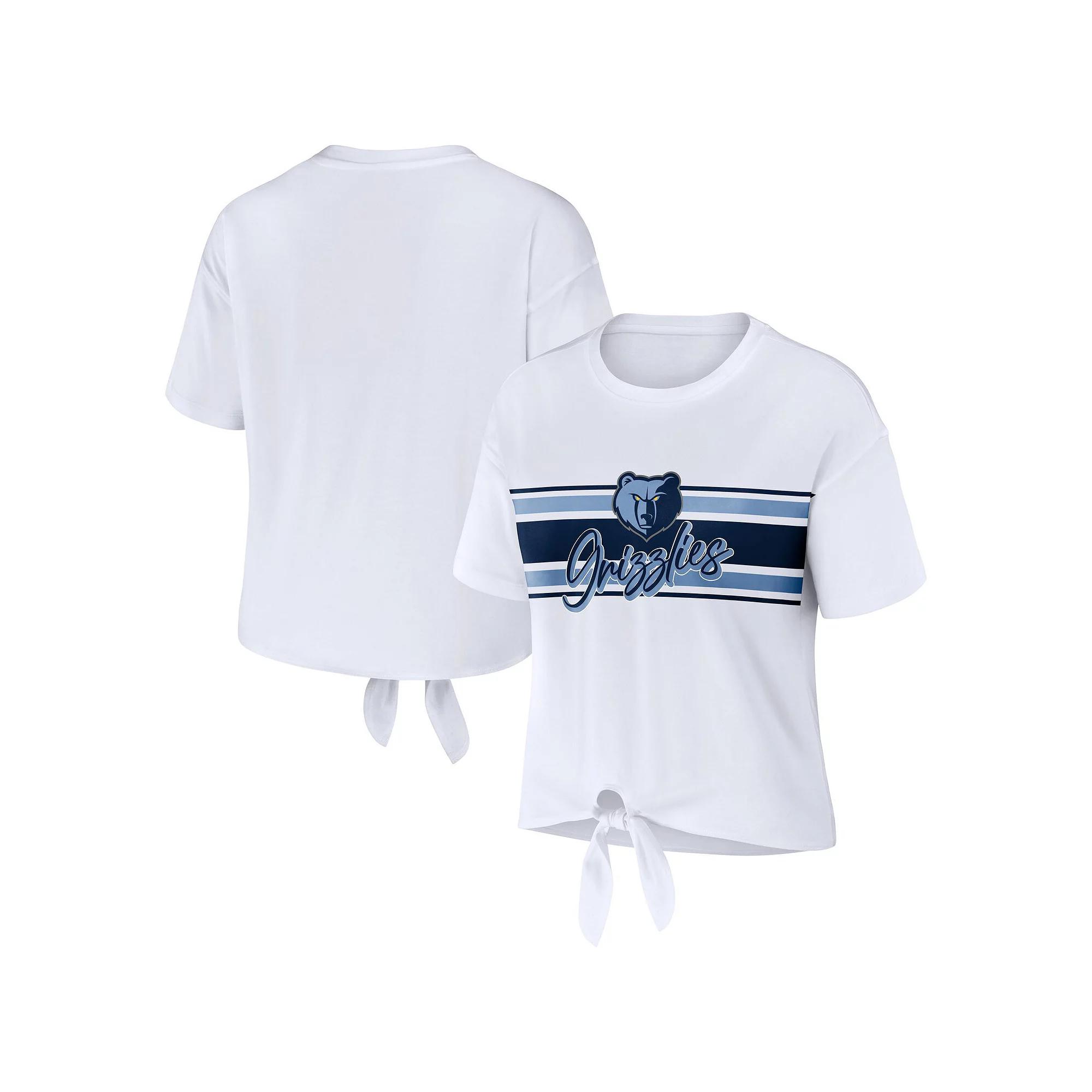 Women's WEAR by Erin Andrews White Memphis Grizzlies Tie-Front T-Shirt,  Product Image