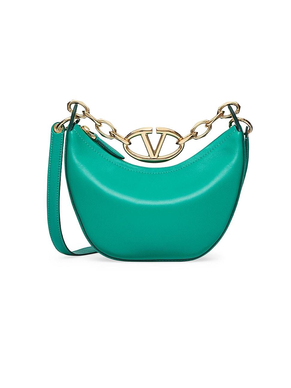Womens VLogo Moon Mini Hobo Bag in Nappa Leather Product Image