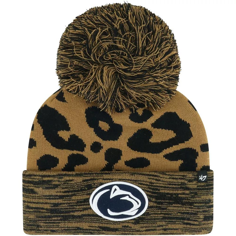 Women's '47  Brown Penn State Nittany Lions Rosette Cuffed Knit Hat with Pom Product Image