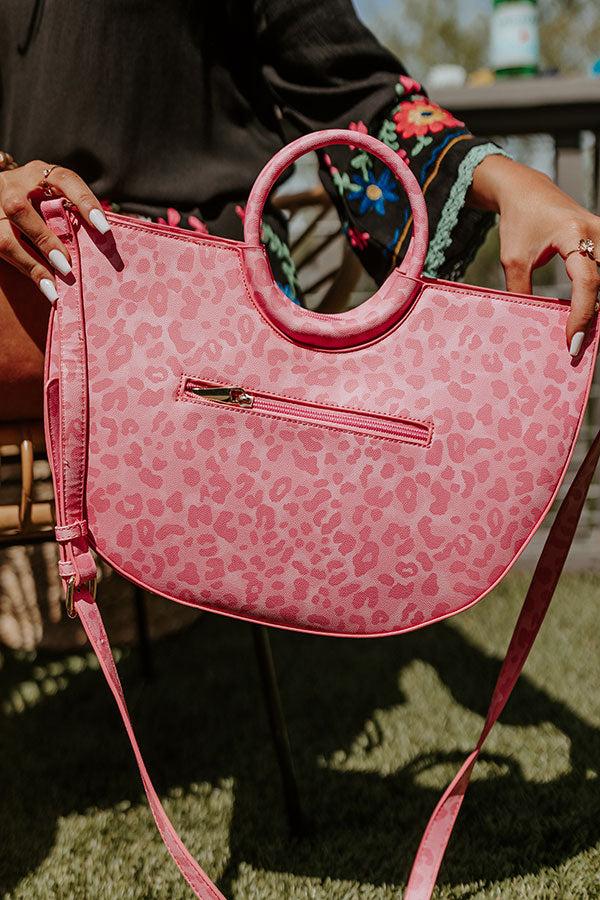 Leopard Chic Faux Leather Tote In Pink Product Image