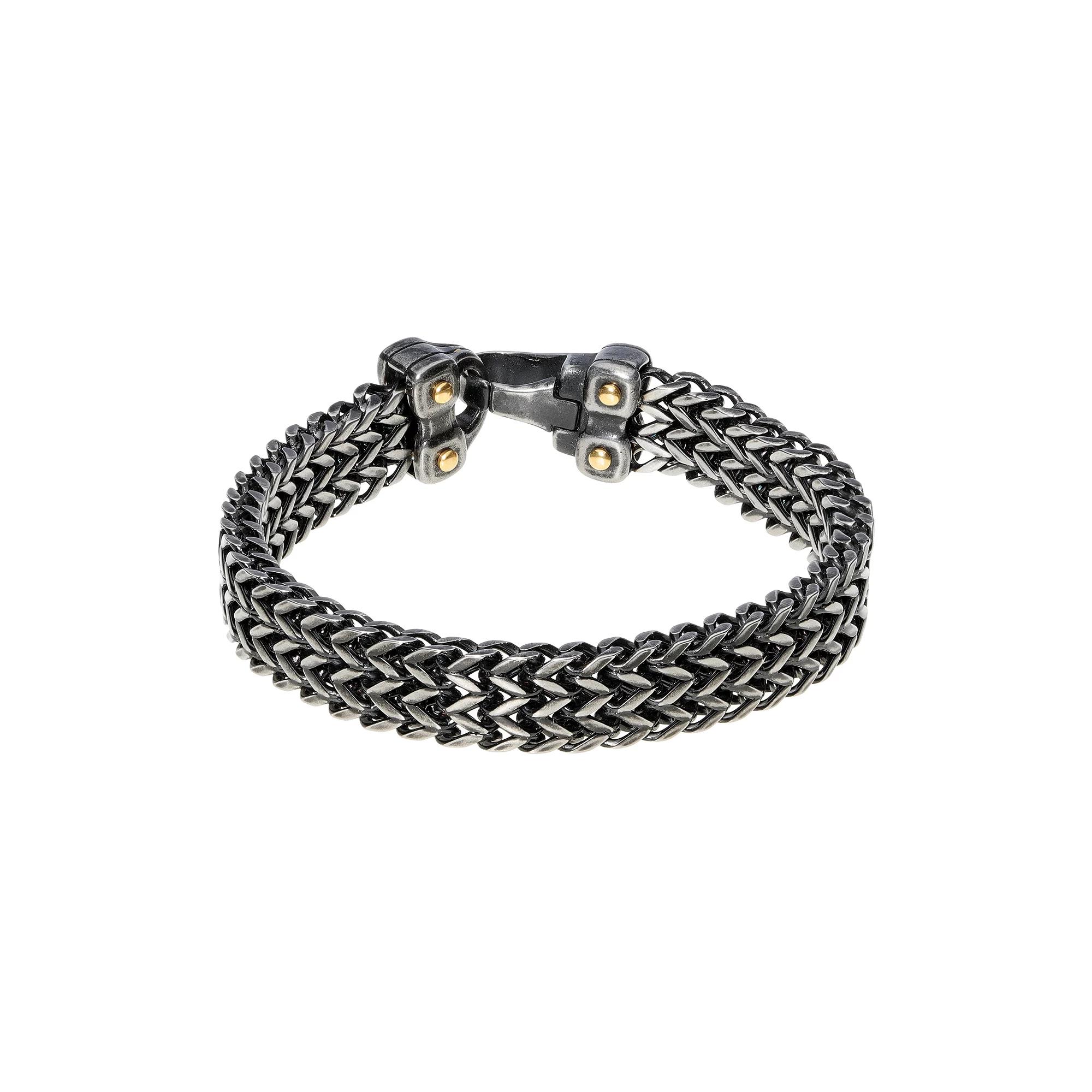 Men's LYNX Two-Tone Foxchain Bracelet, Size: 8.5", Gold Tone Product Image