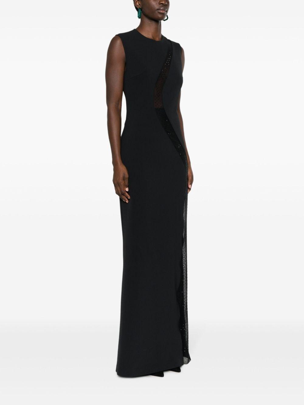 round-neck semi-sheer dress Product Image