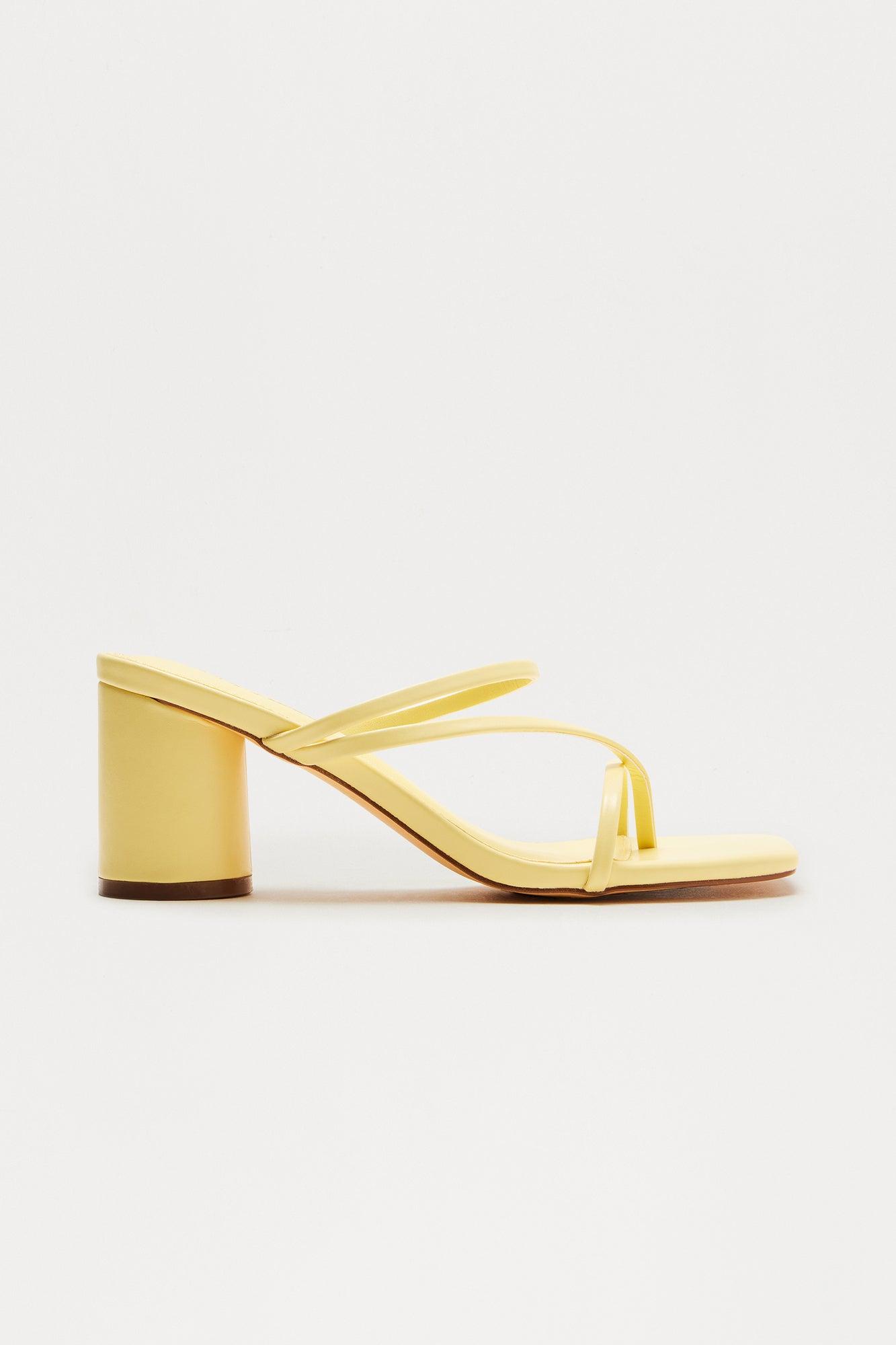 Pristine 3″ Heeled Mules - Yellow Product Image