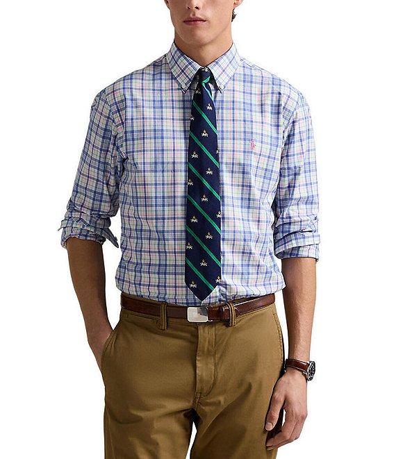 Polo Ralph Lauren Classic Fit Plaid Stretch Poplin Long Sleeve Woven Shirt Product Image