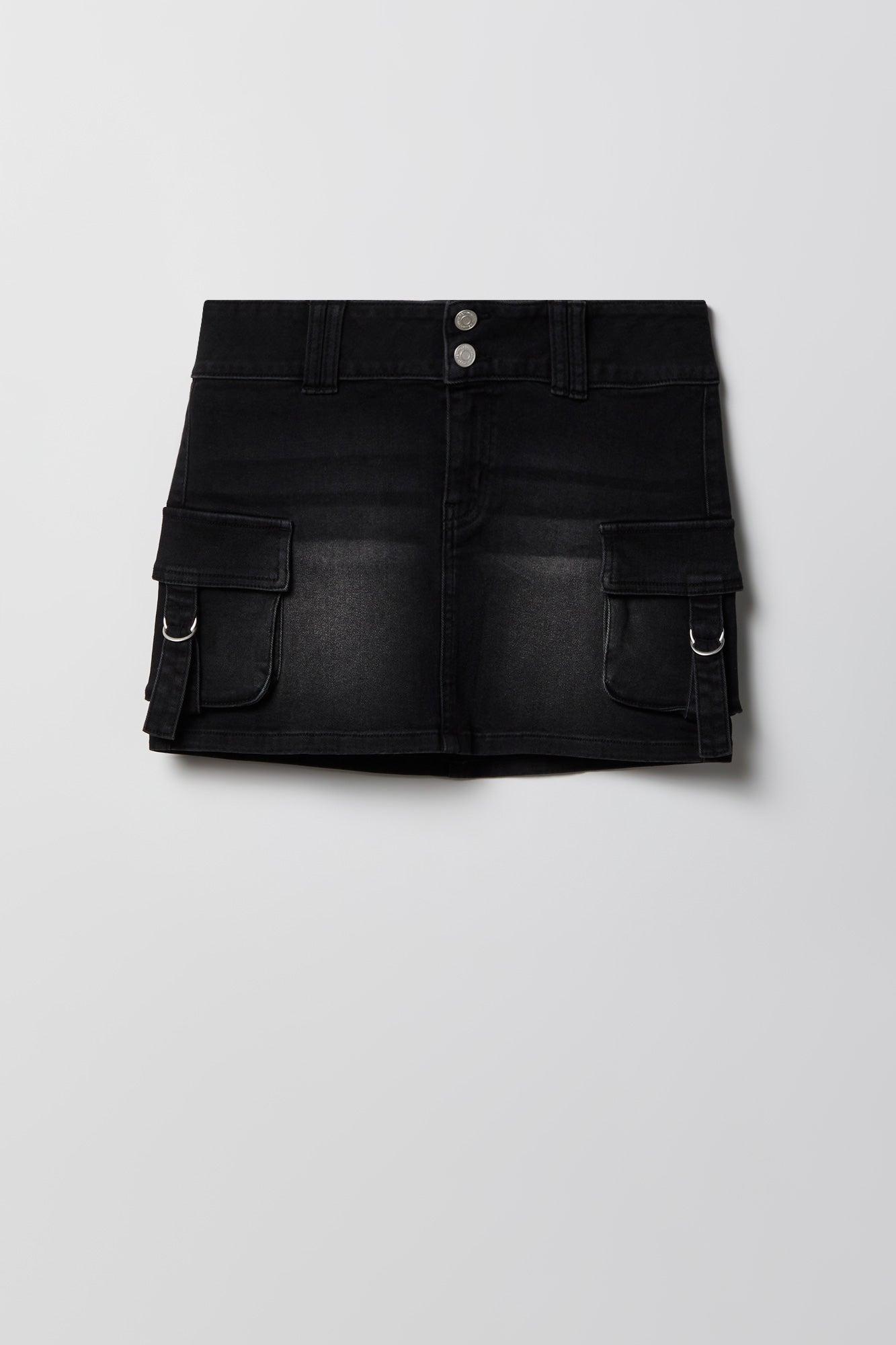 Denim Cargo Mini Skirt Female Product Image