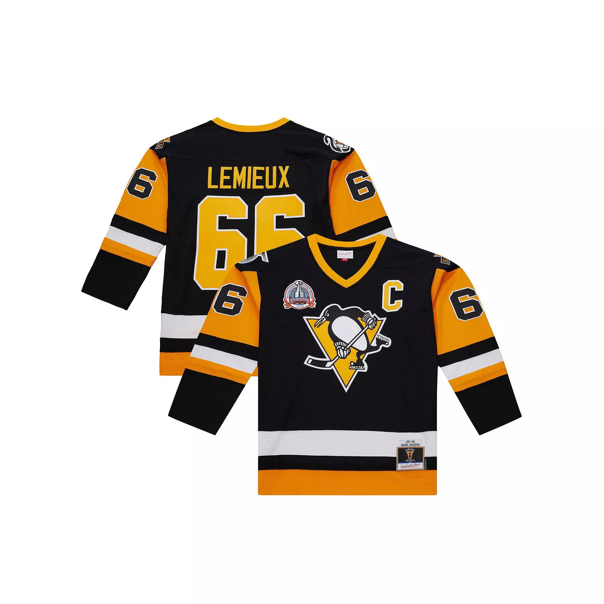 Men's Mario Lemieux Black Pittsburgh Penguins 1991-92 Power Play Jersey, Size: 3XL Product Image