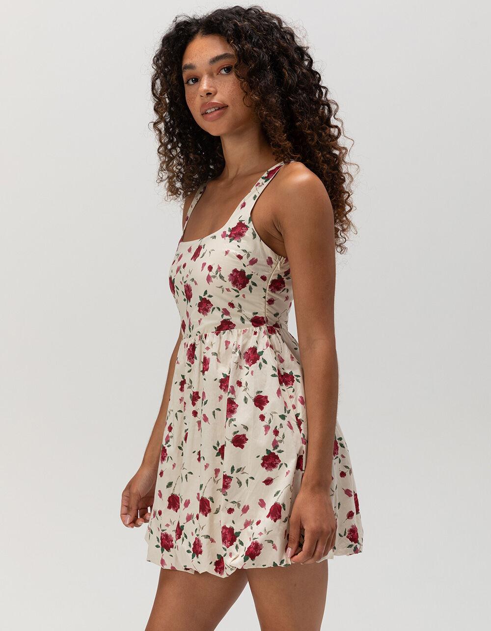 FULL TILT Bubble Hem Womens Dress - Cream/Multi Product Image