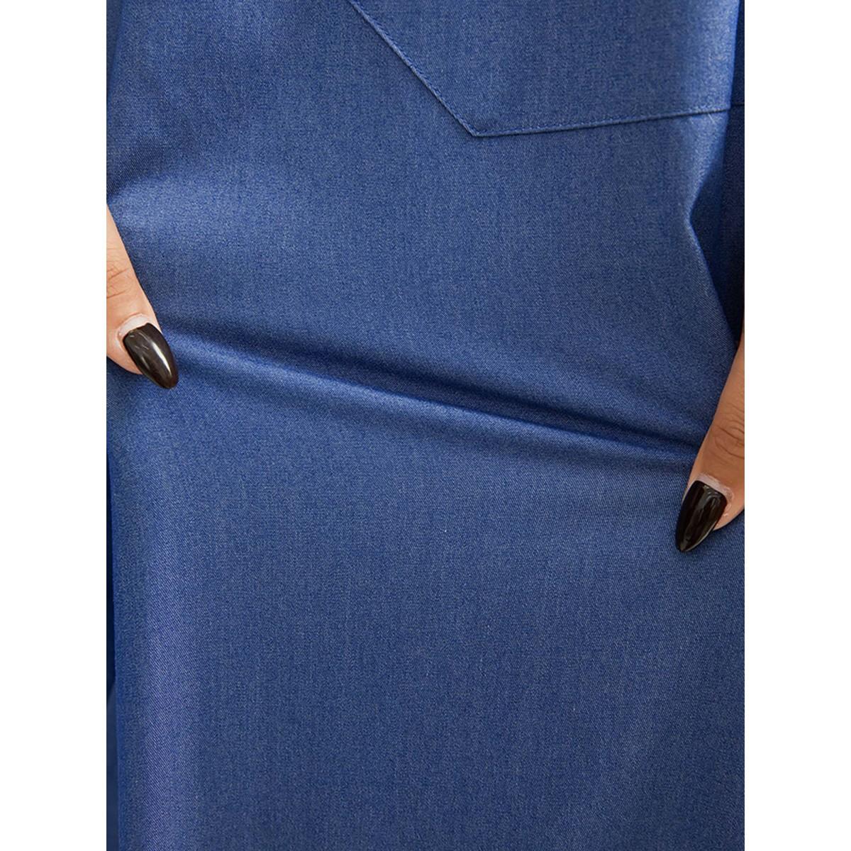 Plus Size Skyblue Stretchy Rayon Overall Straps Denim Jumpsuit Women Sleeveless Non Everyday-Casual Loose Jumpsuits BloomChic 14-16/1X Product Image