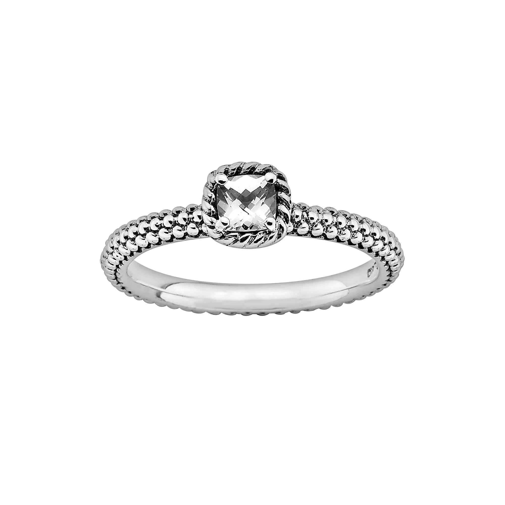 Stacks & Stones Sterling Silver White Topaz Stack Ring, Women's, Size: 9 Product Image