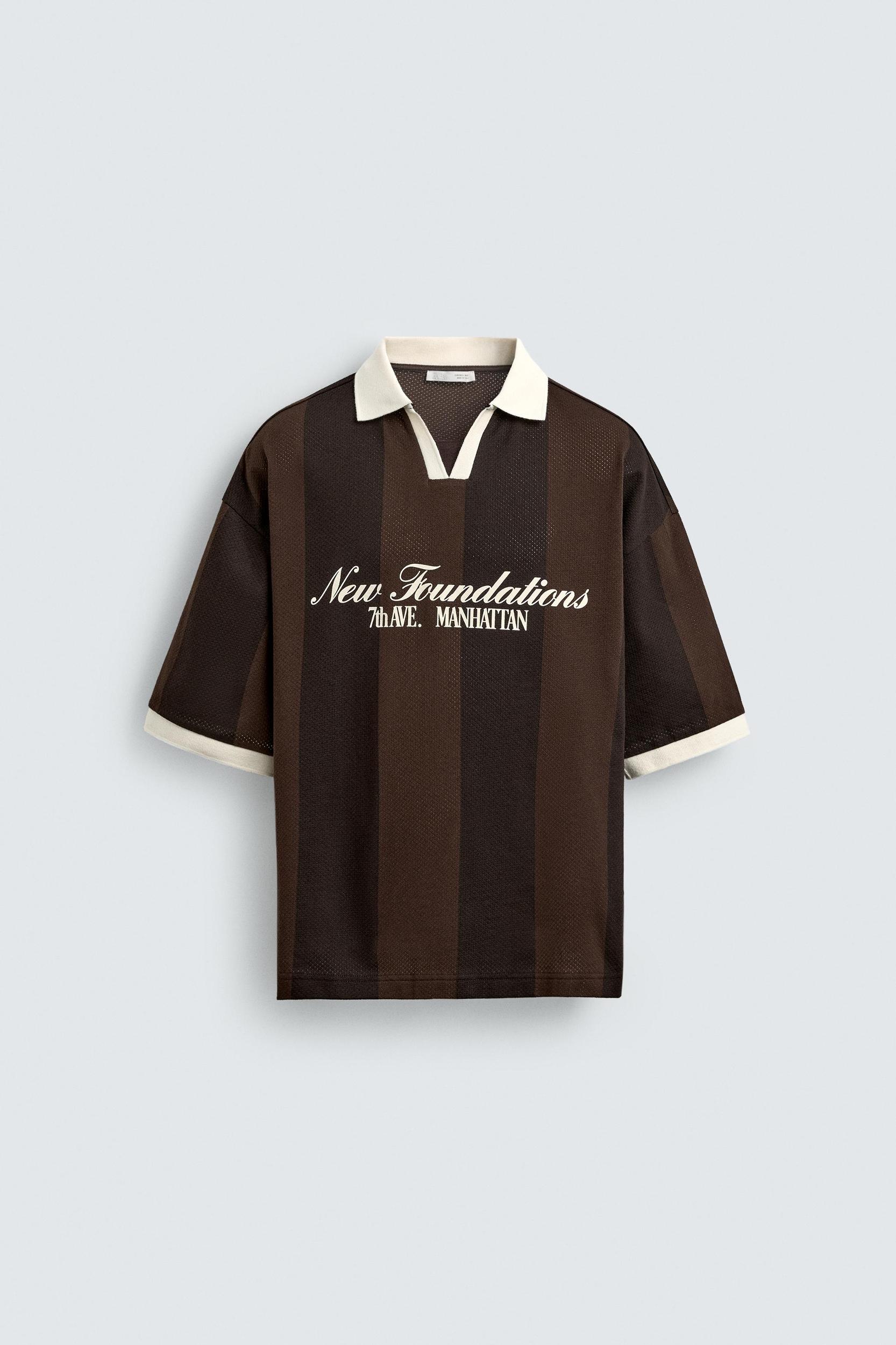 RETRO SOCCER PRINT POLO SHIRT Product Image