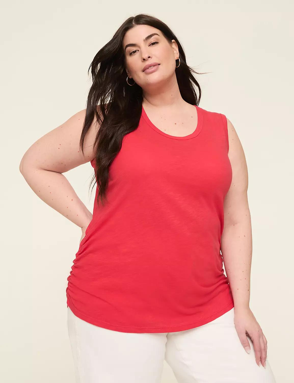 Scoop-Neck Side-Ruched Tank Product Image