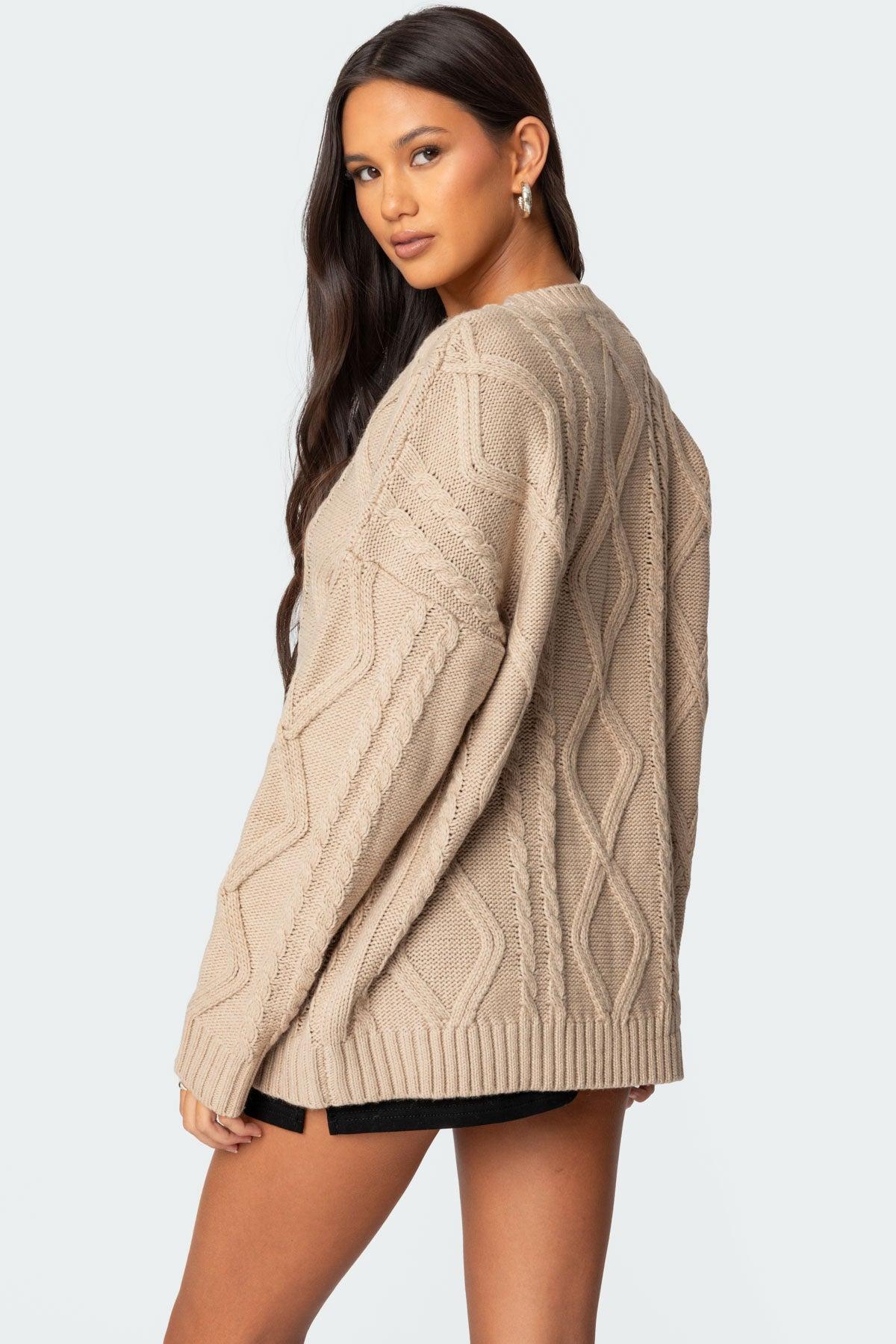 Kennedy Oversized Cable Knit Sweater Product Image