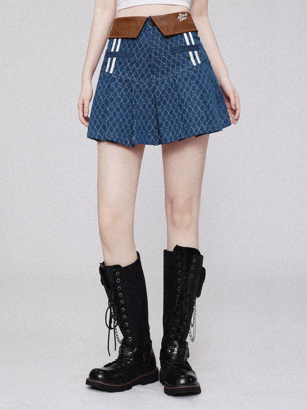 Aelfric Eden Vintage Denim Jacquard Skirt Female Product Image