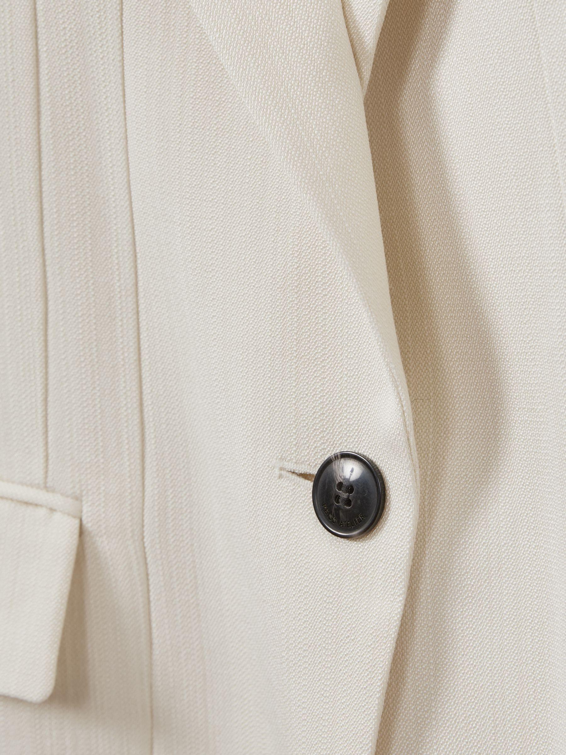 Atelier Single-Breasted Suit Jacket with Virgin Wool in Ivory Product Image
