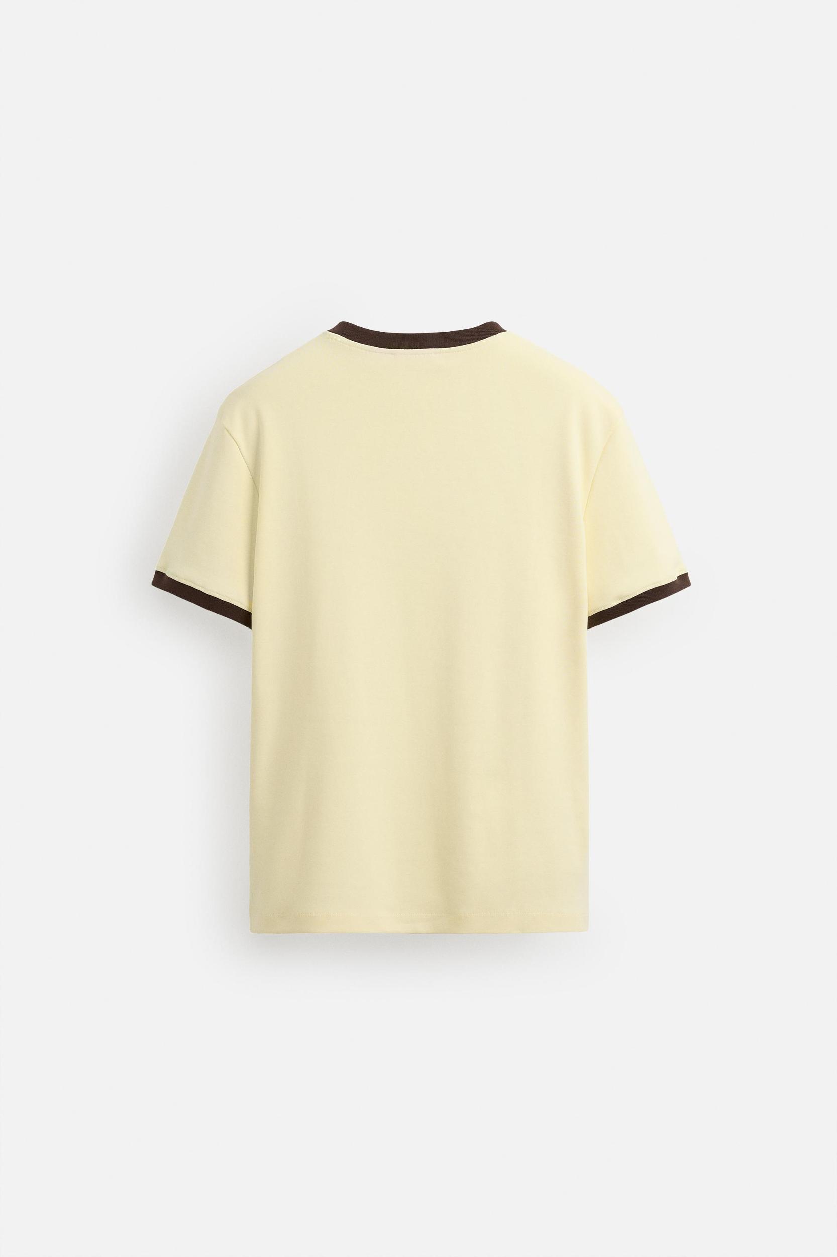 CONTRAST TEXT RIBBED T-SHIRT Product Image