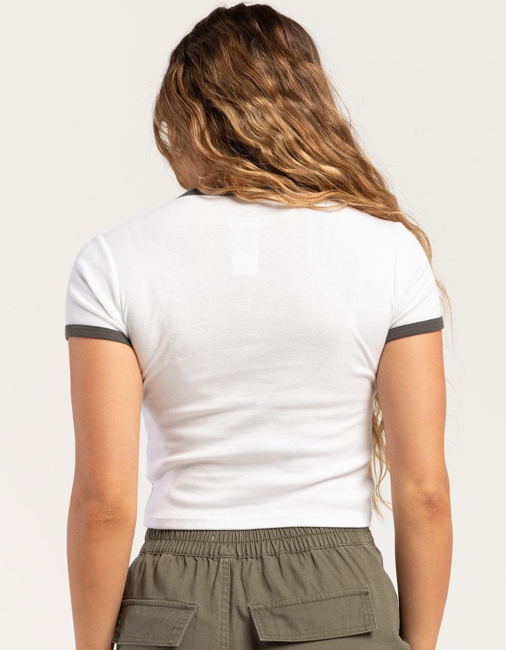 MONCHHICHI Womens Ringer Baby Tee - OFF WHITE Product Image