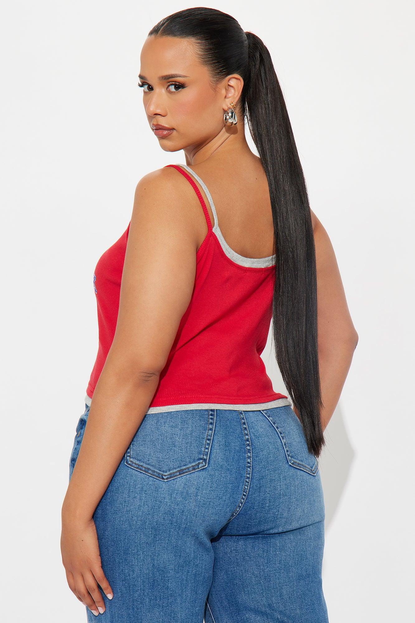 New York Layered Tank Top - Red Product Image