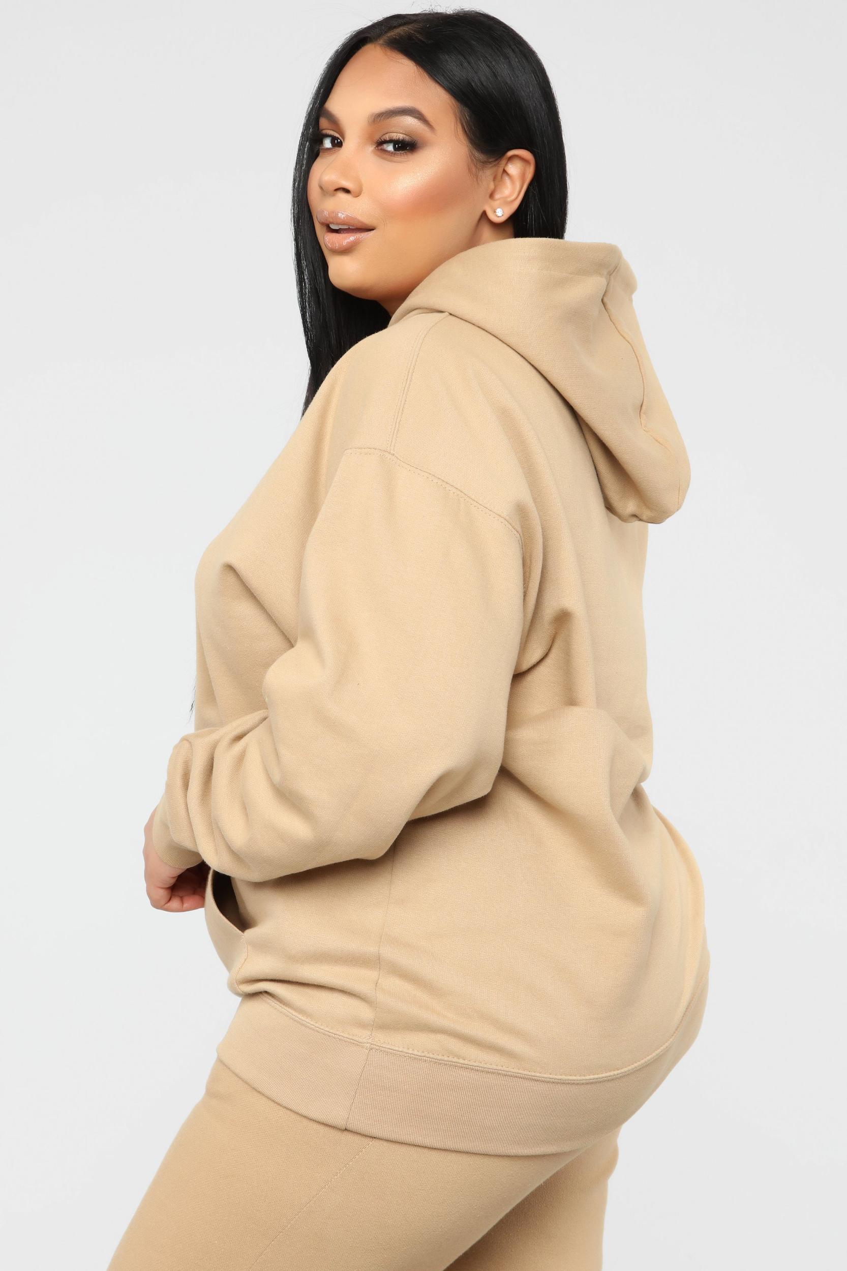 Stole Your Boyfriend's Oversized Hoodie - Nude Product Image