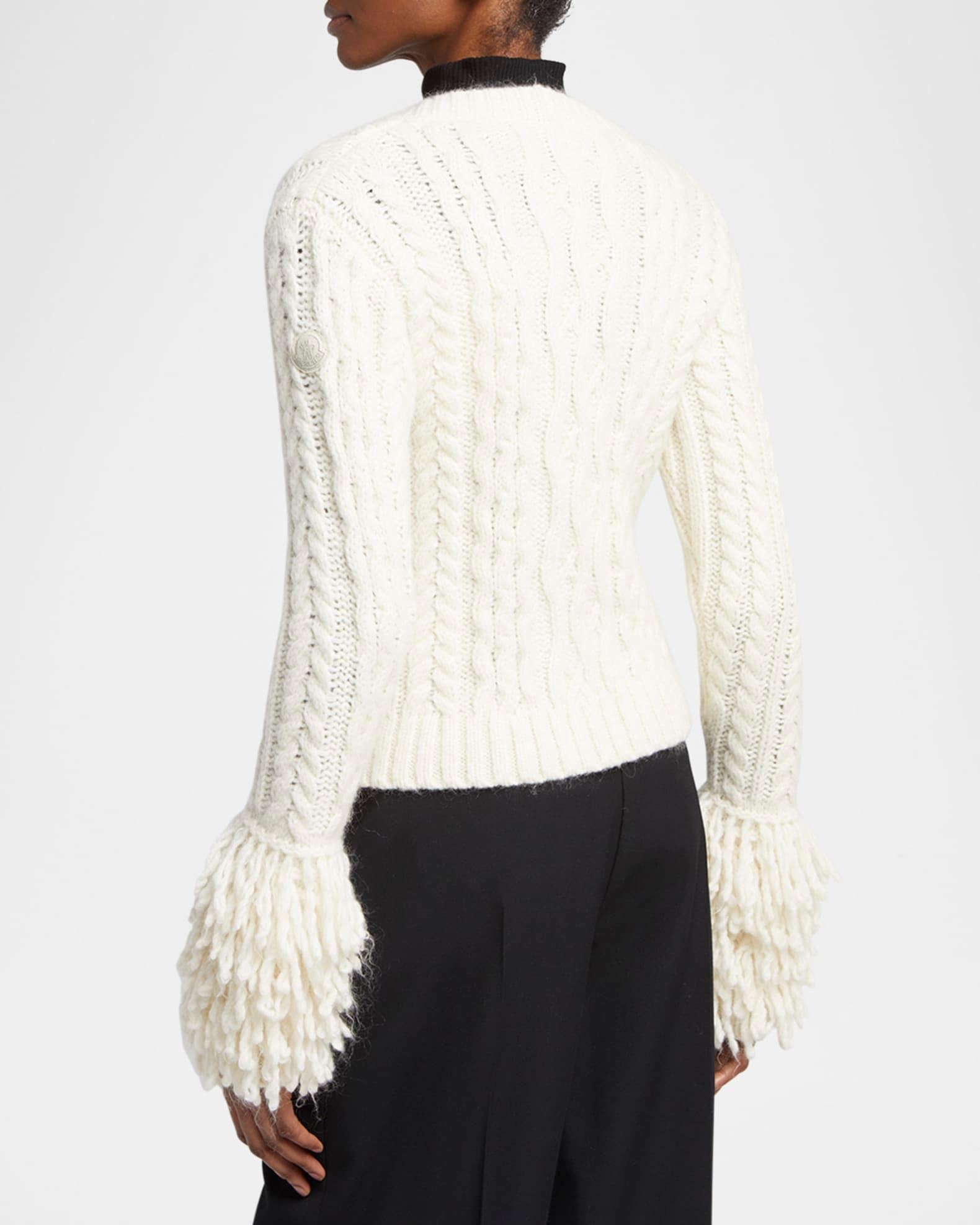 Cable-Knit Fringe Cardigan Product Image