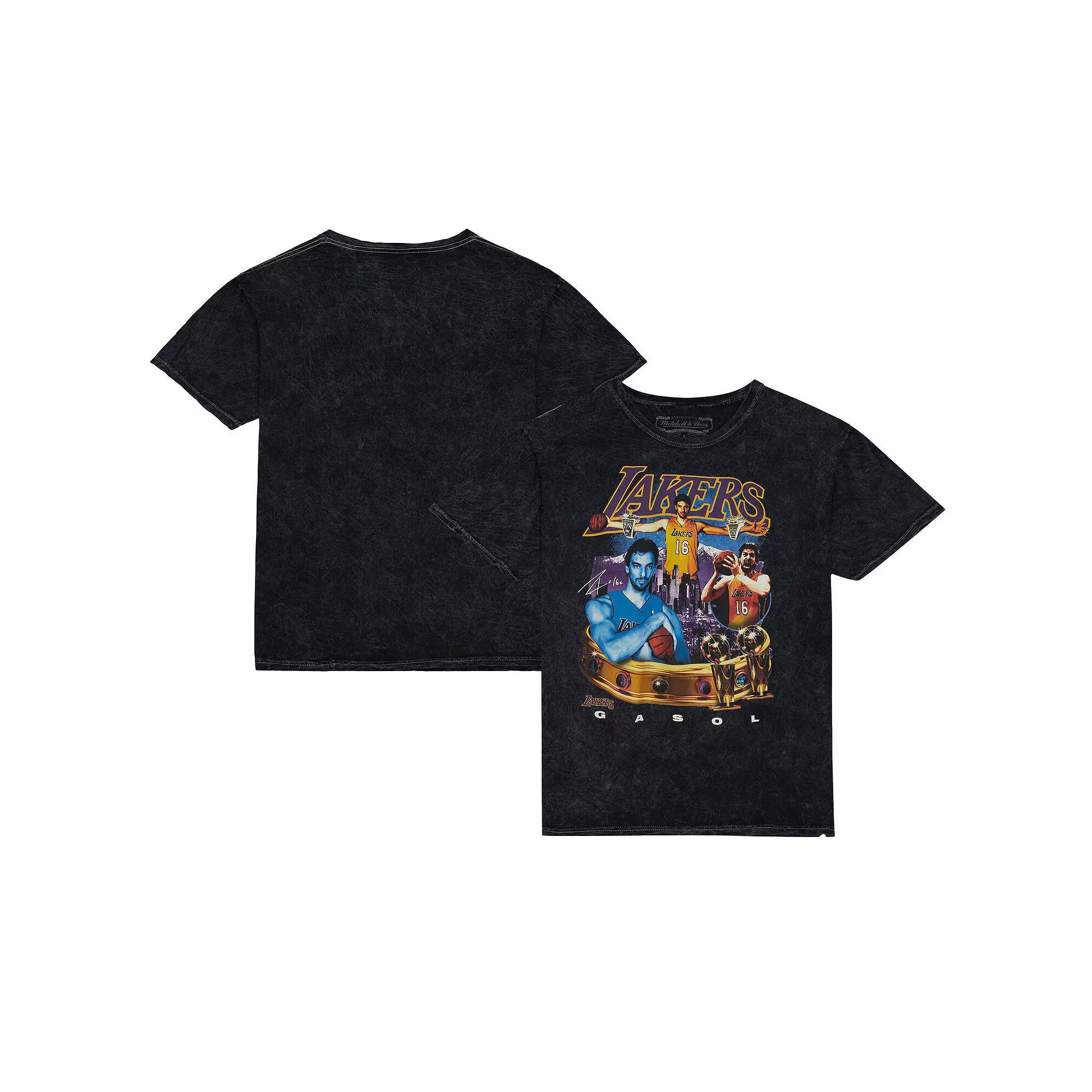 Men's Mitchell & Ness Pau Gasol Black Los Angeles Lakers  Crowned T-Shirt, Size: Medium Product Image