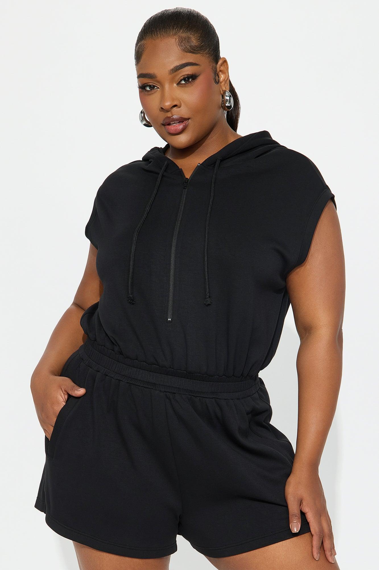 Running Errands Short Sleeve Romper - Black Product Image