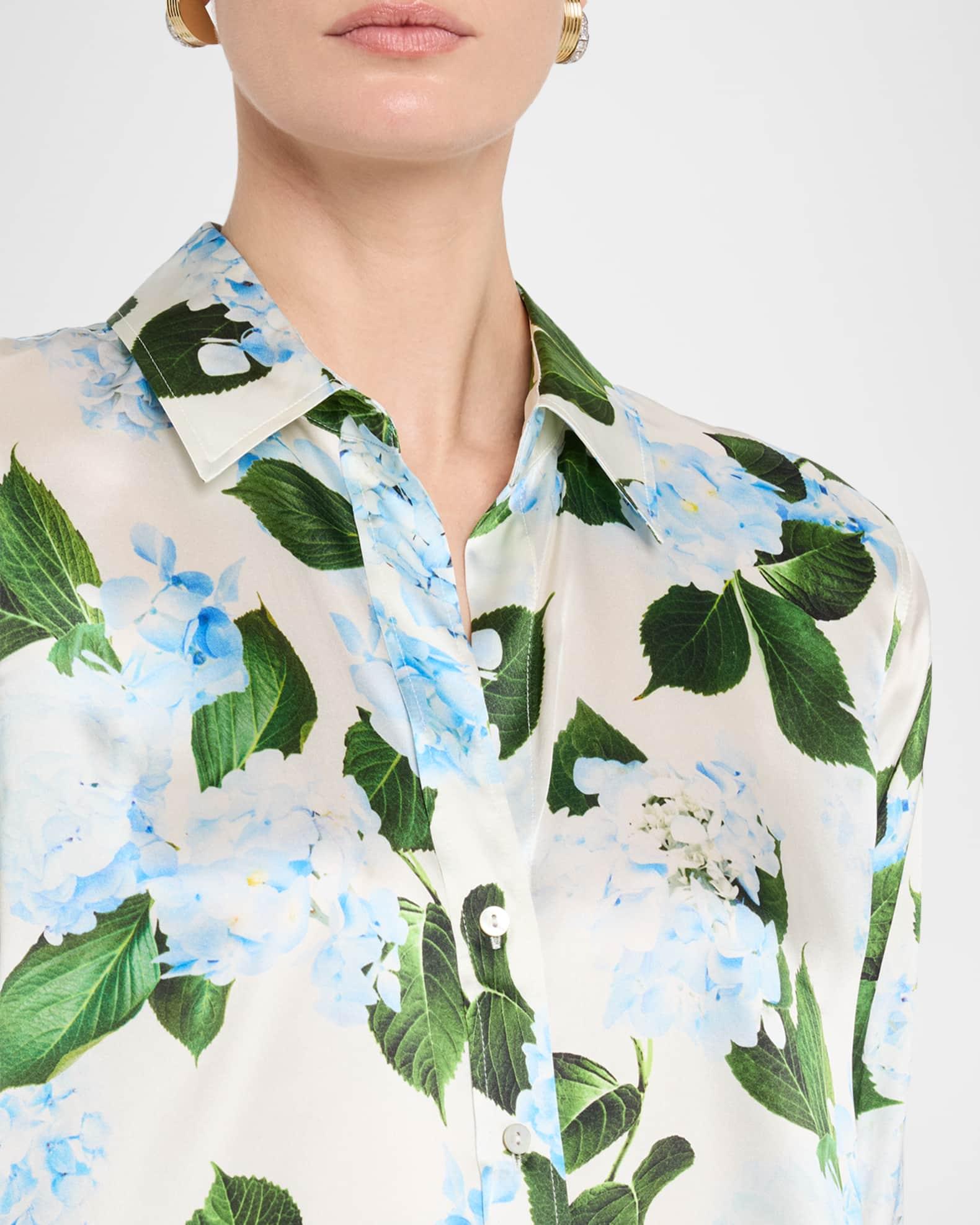 Dani Hydrangea Silk Blouse Product Image