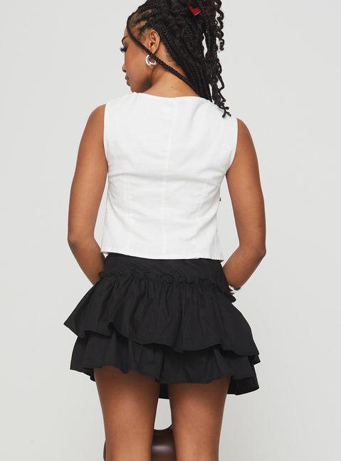 Selenis Asymmetrical Mini Skort Black Product Image