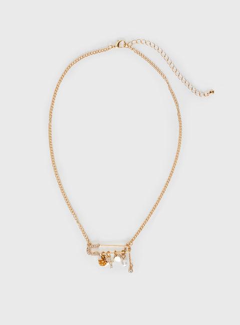 Pin Me Up Necklace Gold Product Image
