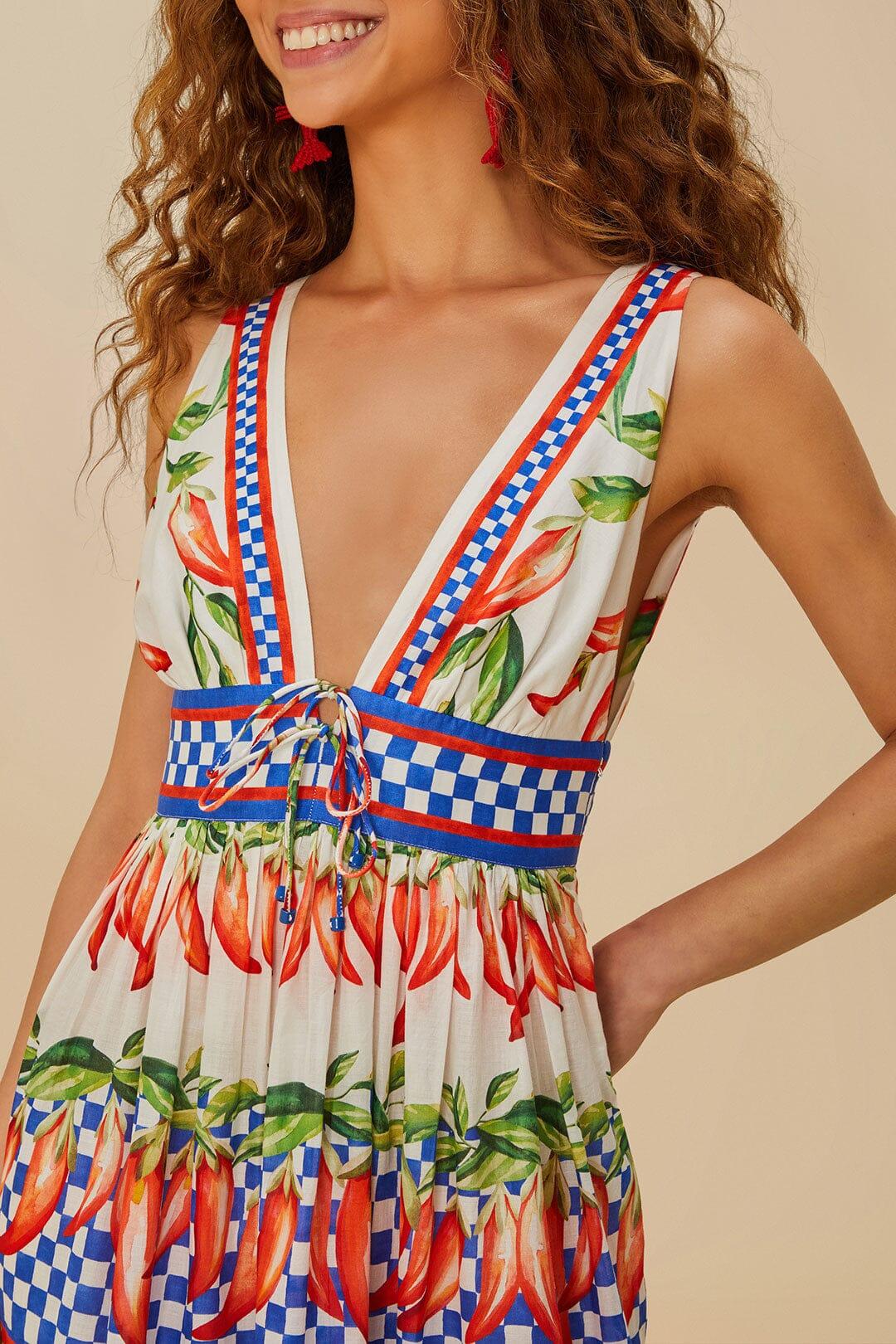 Off-White Picnic Peppers Ainika Midi Dress Product Image