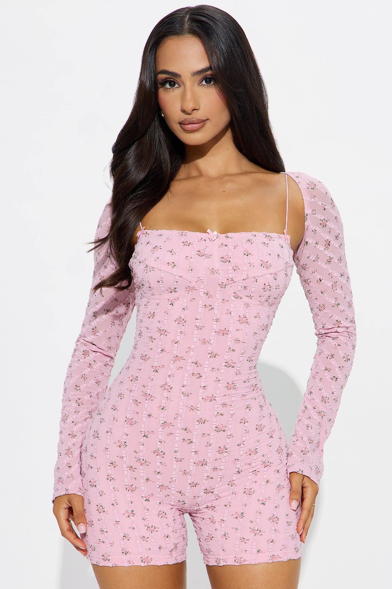 Zephyra Floral Romper Set - Light Pink Female Product Image