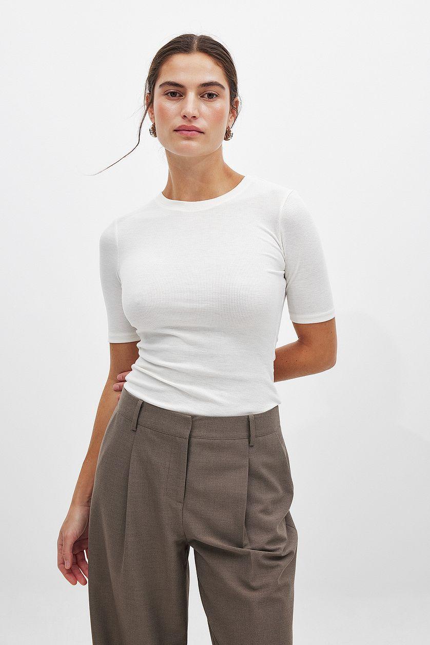 Round Neck Ribbed Top Product Image