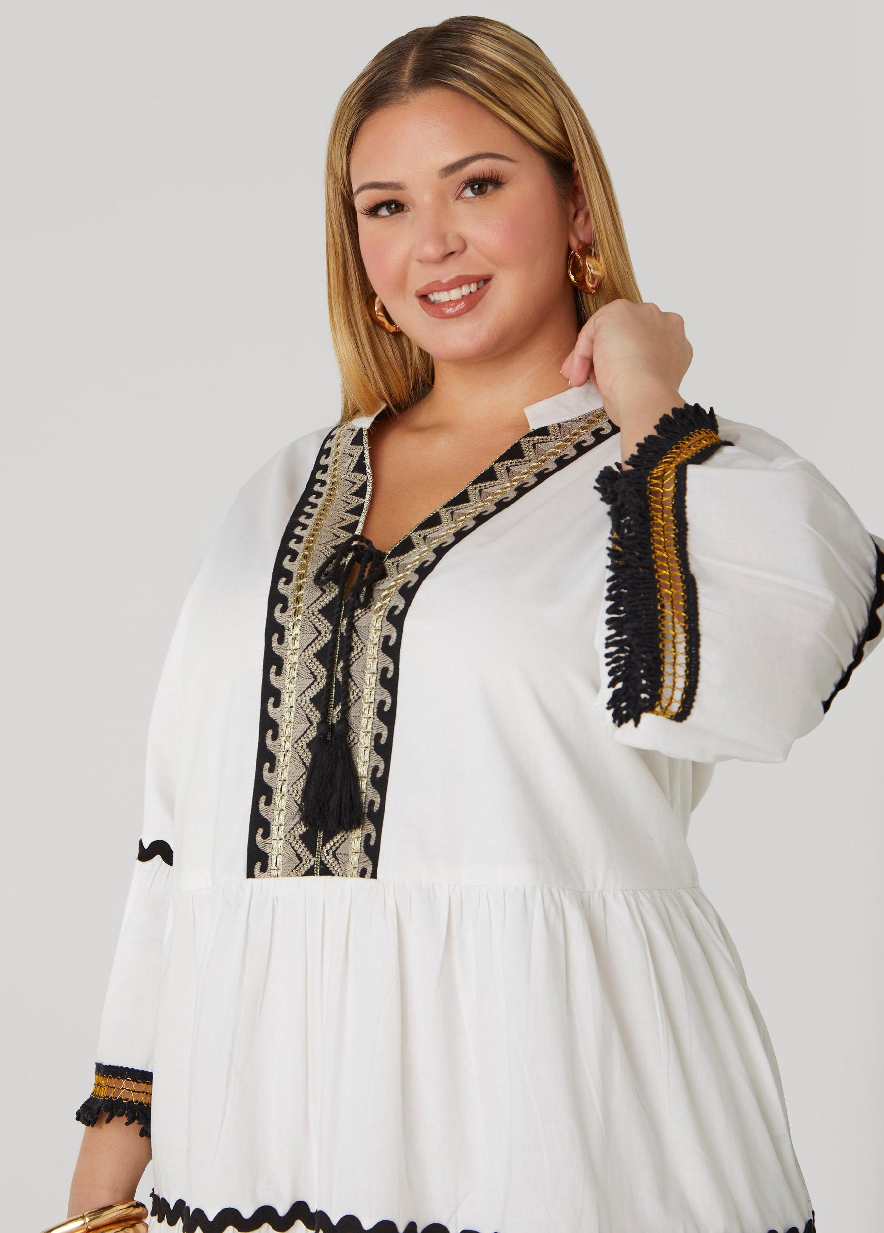 Tasseled Cotton Swing Dress Product Image