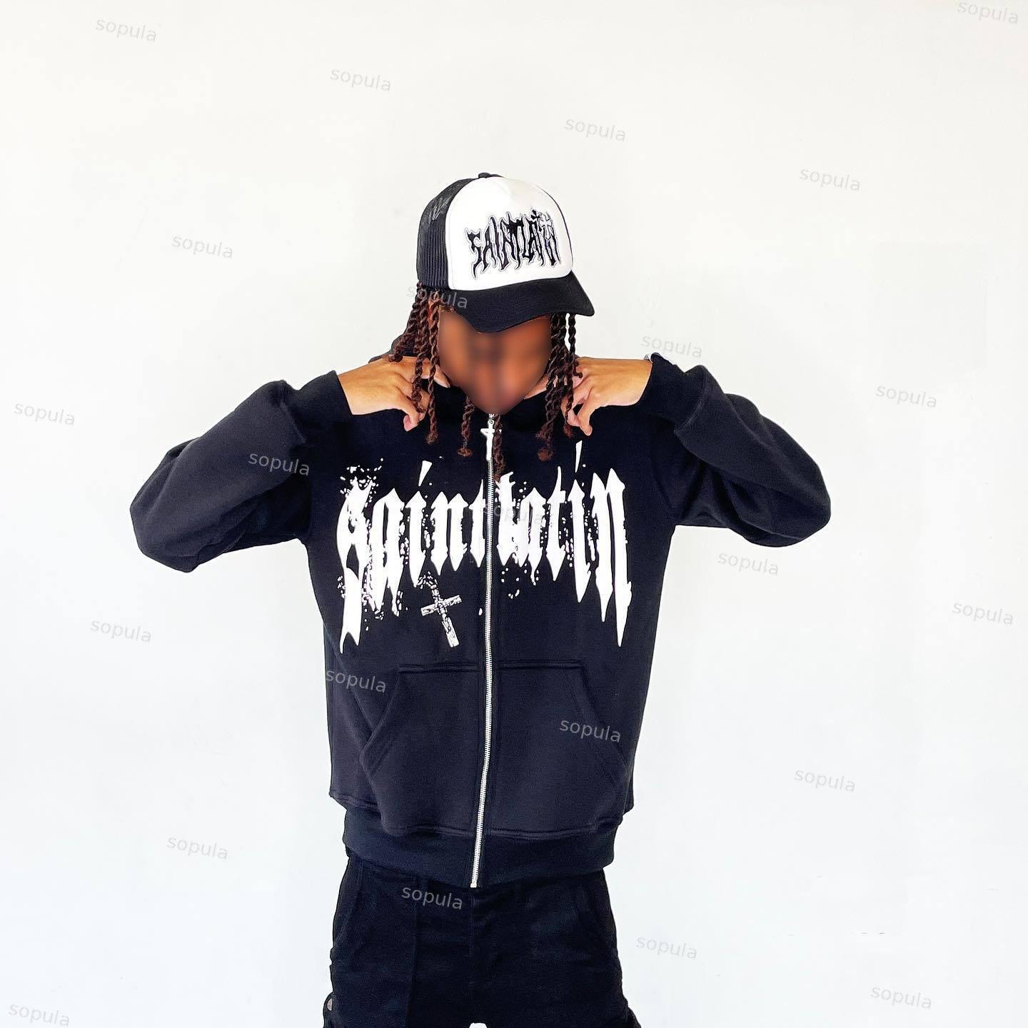 Sopula Vintage Peace Heaven Print Hoodie Product Image